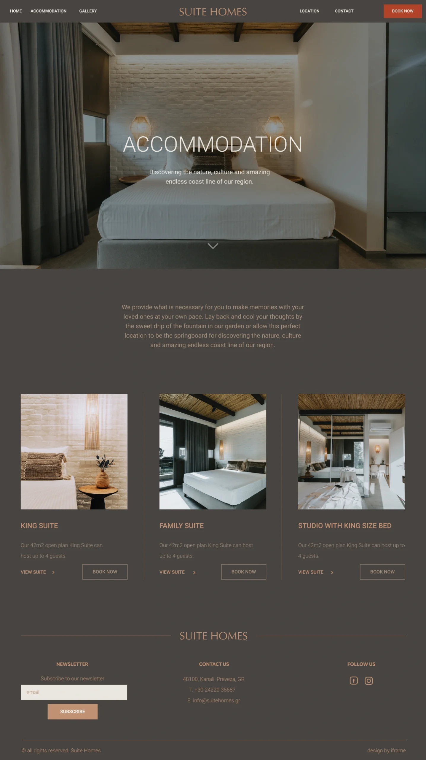 suite homes website accommodation screen