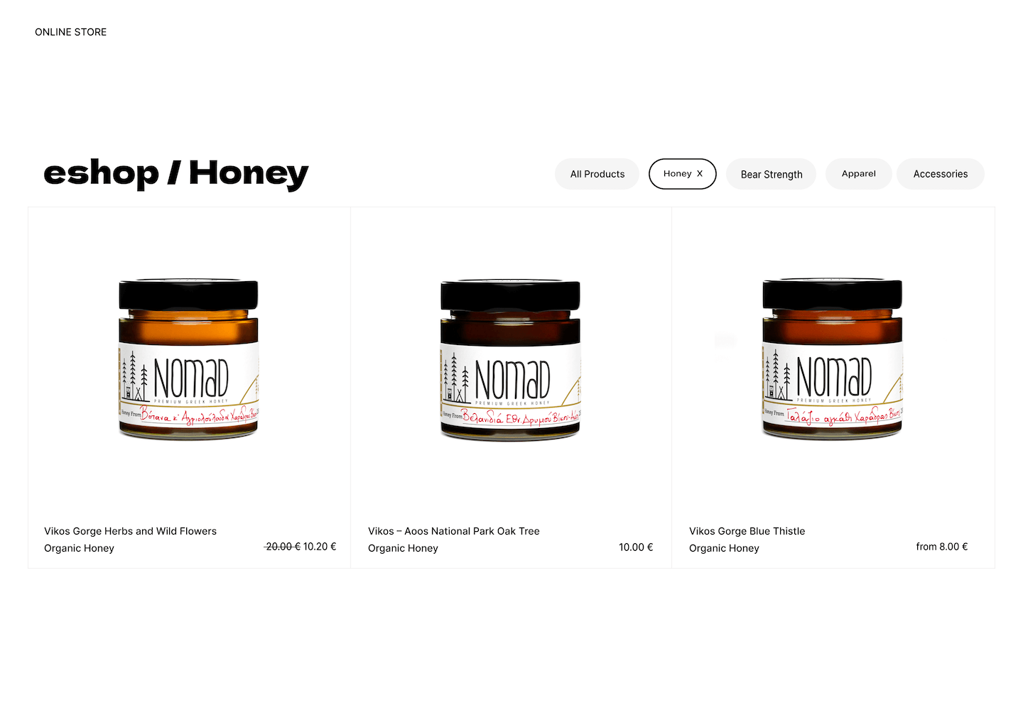 eshop honey products