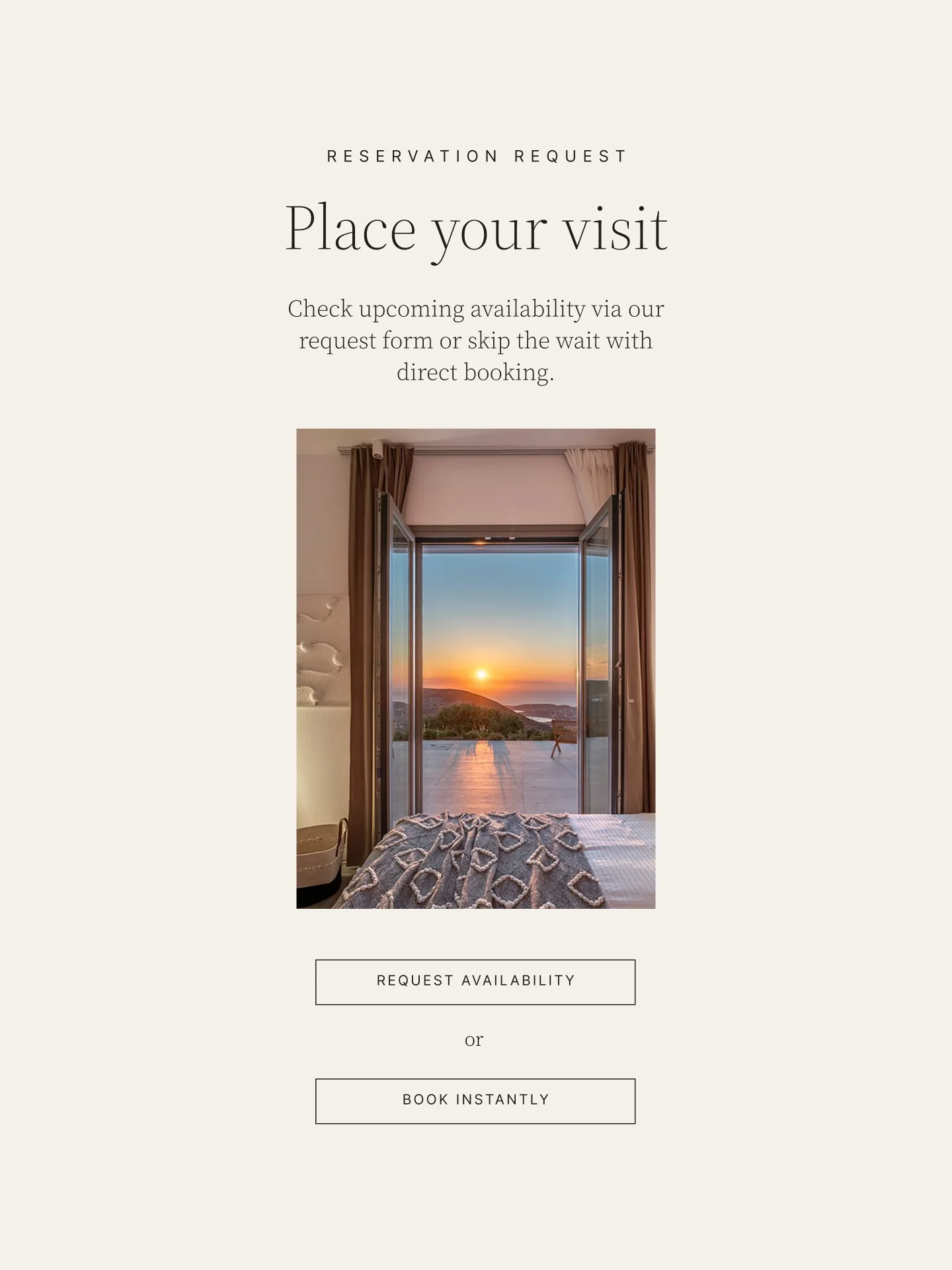 book your stay section for hotel website