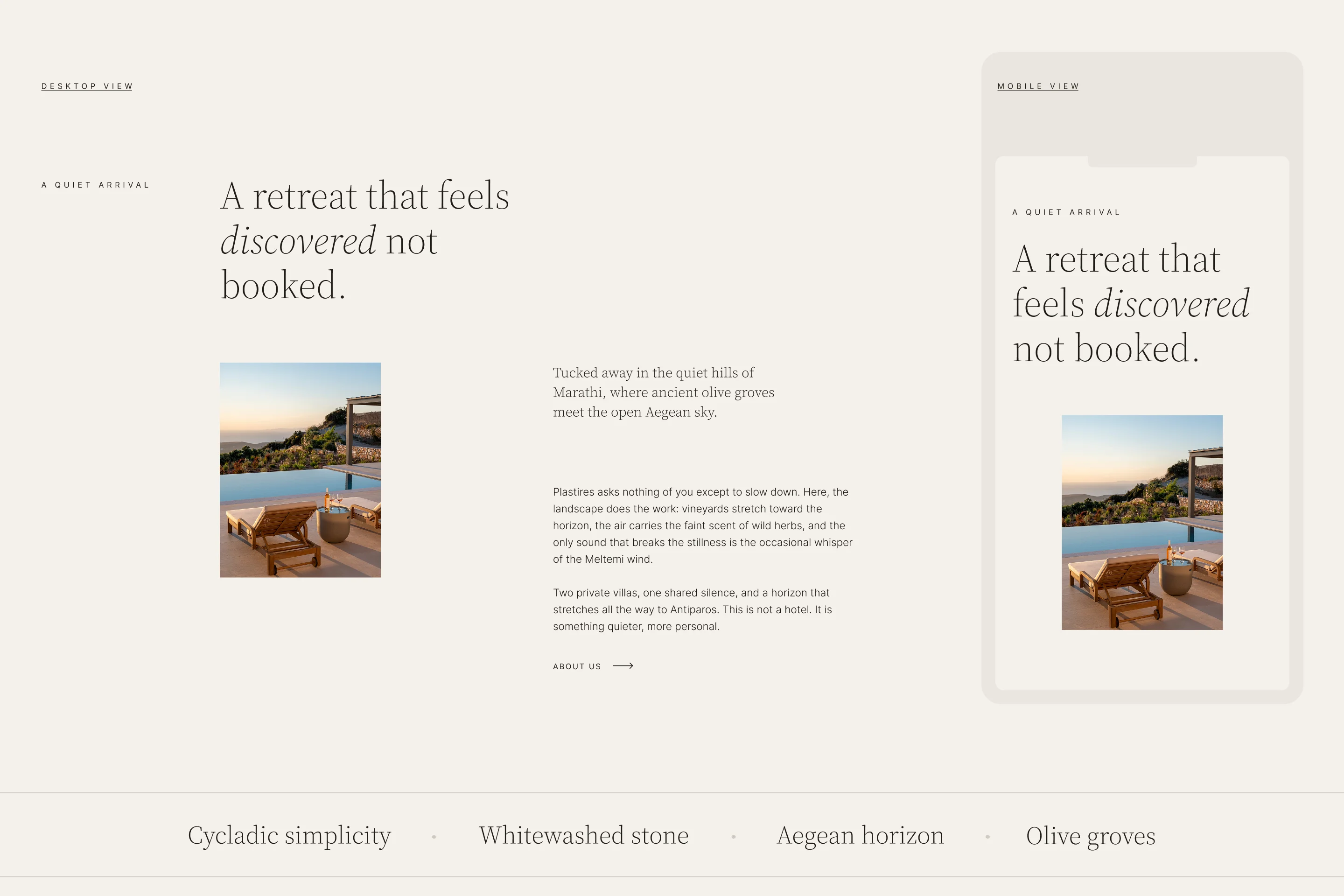 plastires villas website in paros